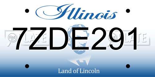 7ZDE291 Illinois License Plate