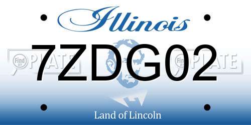 7ZDG02 Illinois License Plate