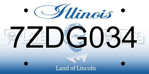 7ZDG034 Illinois License Plate