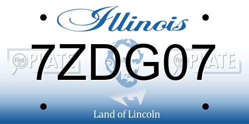7ZDG07 Illinois License Plate