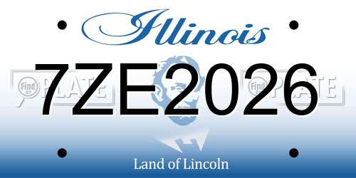 7ZE2026 Illinois License Plate