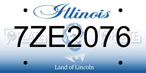 7ZE2076 Illinois License Plate