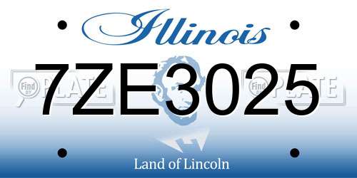 7ZE3025 Illinois License Plate