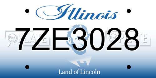 7ZE3028 Illinois License Plate