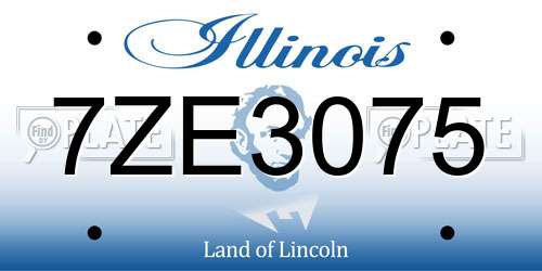 7ZE3075 Illinois License Plate