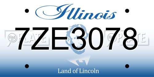 7ZE3078 Illinois License Plate