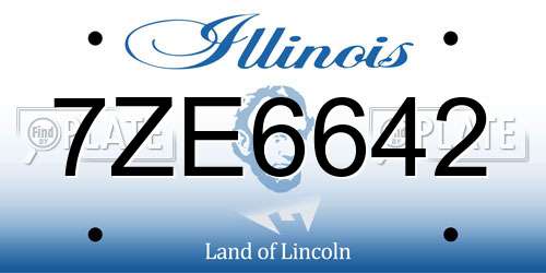 7ZE6642 Illinois License Plate