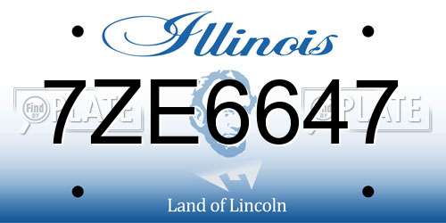 7ZE6647 Illinois License Plate
