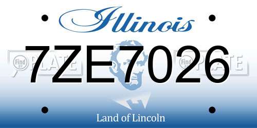 7ZE7026 Illinois License Plate