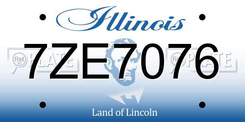 7ZE7076 Illinois License Plate