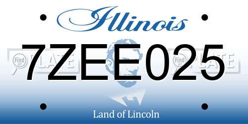 7ZEE025 Illinois License Plate