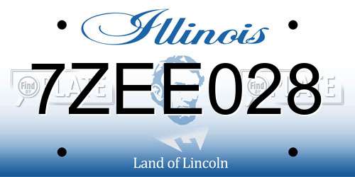 7ZEE028 Illinois License Plate