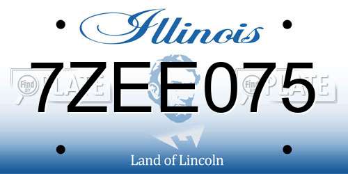 7ZEE075 Illinois License Plate