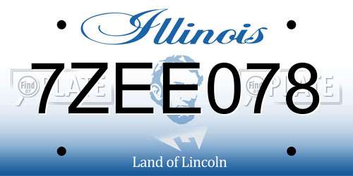 7ZEE078 Illinois License Plate