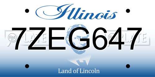 7ZEG647 Illinois License Plate