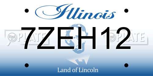 7ZEH12 Illinois License Plate