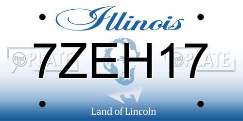 7ZEH17 Illinois License Plate