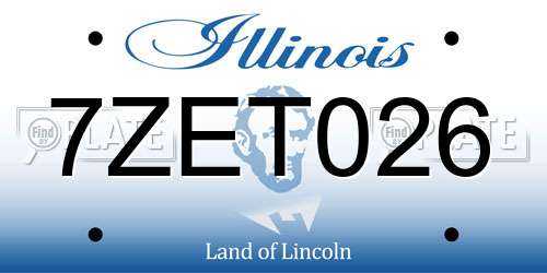7ZET026 Illinois License Plate