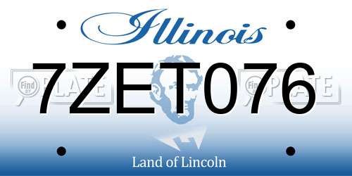 7ZET076 Illinois License Plate