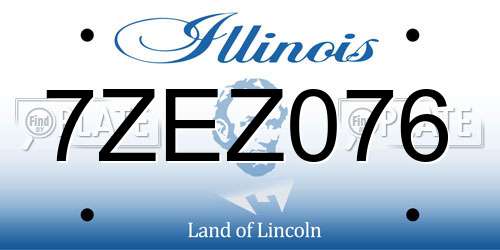7ZEZ076 Illinois License Plate