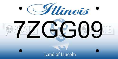 7ZGG09 Illinois License Plate