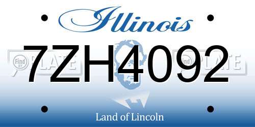 7ZH4092 Illinois License Plate