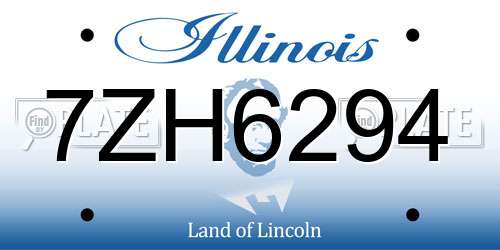 7ZH6294 Illinois License Plate