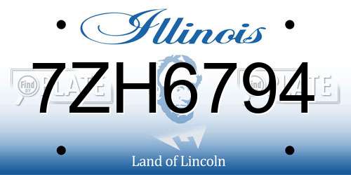 7ZH6794 Illinois License Plate