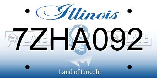 7ZHA092 Illinois License Plate
