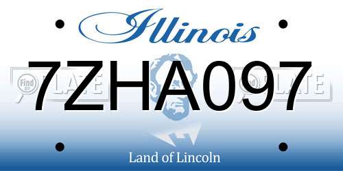 7ZHA097 Illinois License Plate