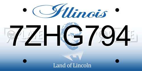 7ZHG794 Illinois License Plate