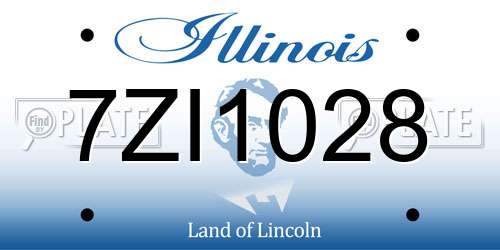 7ZI1028 Illinois License Plate