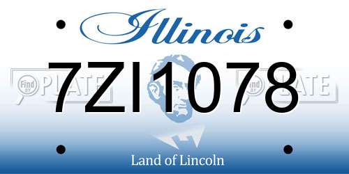 7ZI1078 Illinois License Plate