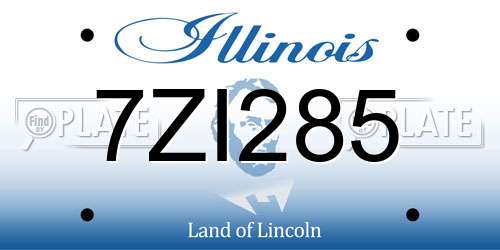 7ZI285 Illinois License Plate