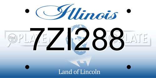 7ZI288 Illinois License Plate