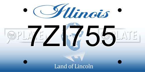 7ZI755 Illinois License Plate