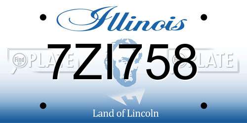 7ZI758 Illinois License Plate