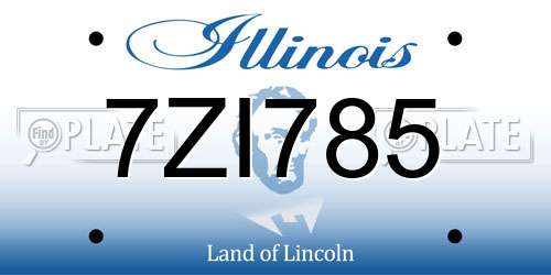 7ZI785 Illinois License Plate