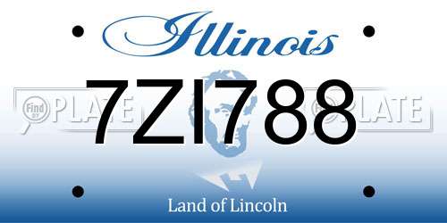 7ZI788 Illinois License Plate