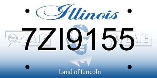 7ZI9155 Illinois License Plate