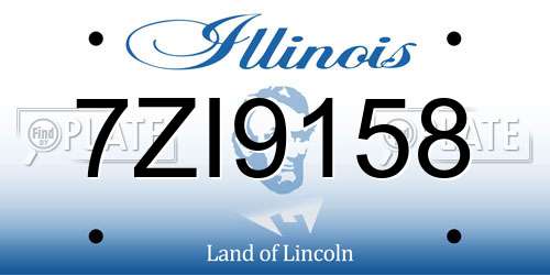 7ZI9158 Illinois License Plate