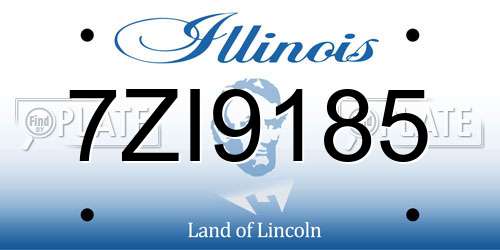 7ZI9185 Illinois License Plate