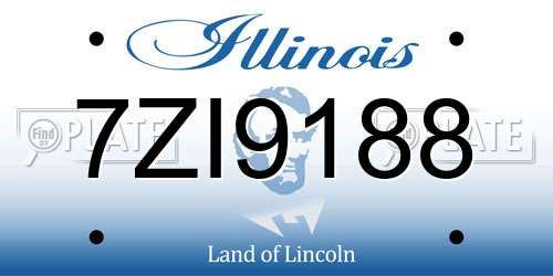 7ZI9188 Illinois License Plate
