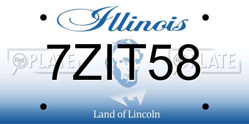 7ZIT58 Illinois License Plate