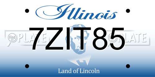 7ZIT85 Illinois License Plate