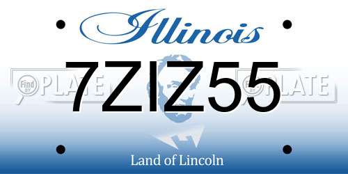 7ZIZ55 Illinois License Plate