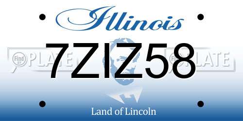 7ZIZ58 Illinois License Plate