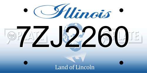 7ZJ2260 Illinois License Plate