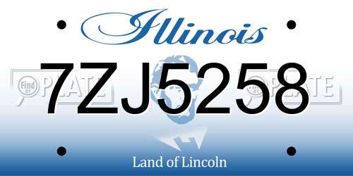 7ZJ5258 Illinois License Plate