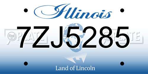 7ZJ5285 Illinois License Plate